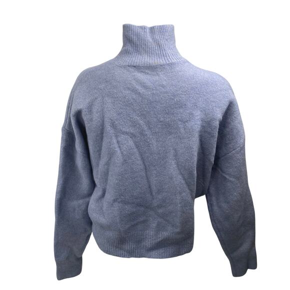 Zara Women's Blue Long Sleeve Turtleneck Knit Sweatshirt Sweater Top Size S - Picture 2 of 3